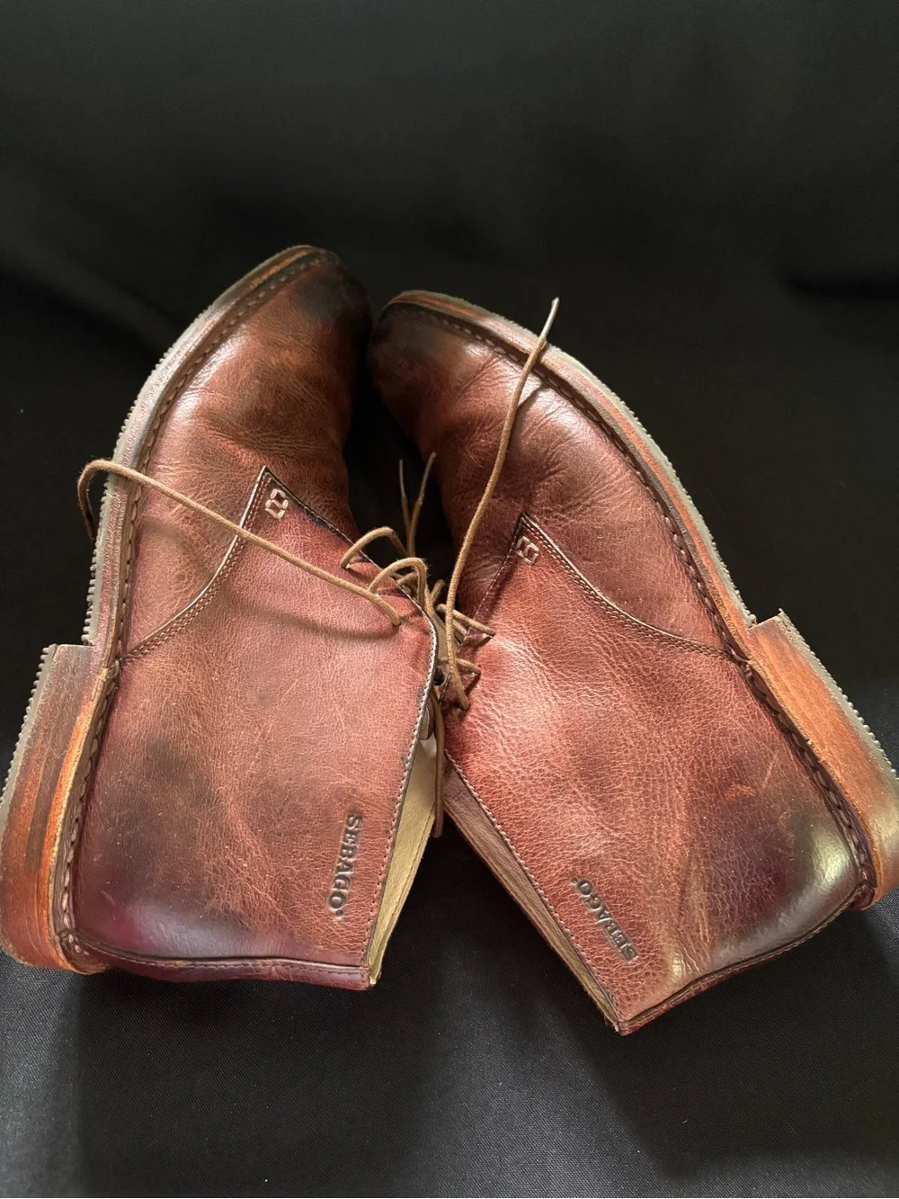 Men's Sebago Brown Leather Chukka Boots - Classic Casual Style 10D